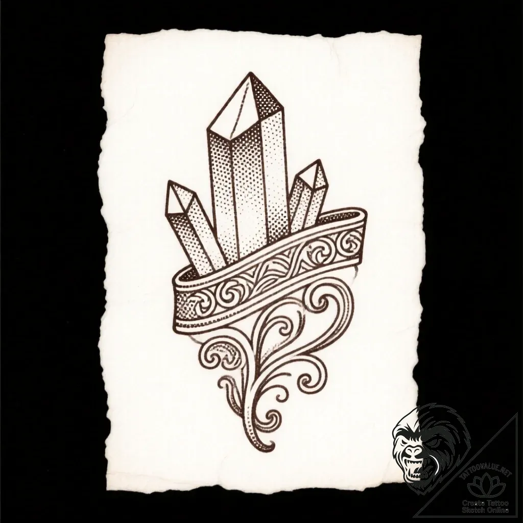 Xenon relic sealed in frost, tattoo sketch de... - style Flux Inscriptions - tattoo sketch (19.11.2025 11:45)