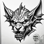 гаргулья, artistic tattoo sketch, on a clean… – style Jaeger Simple – tattoo sketch (19.11.2025 12:05)