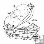 A person flying a kite on a windy day., tatto… – style Jaeger Mini – tattoo sketch (19.11.2025 13:45)