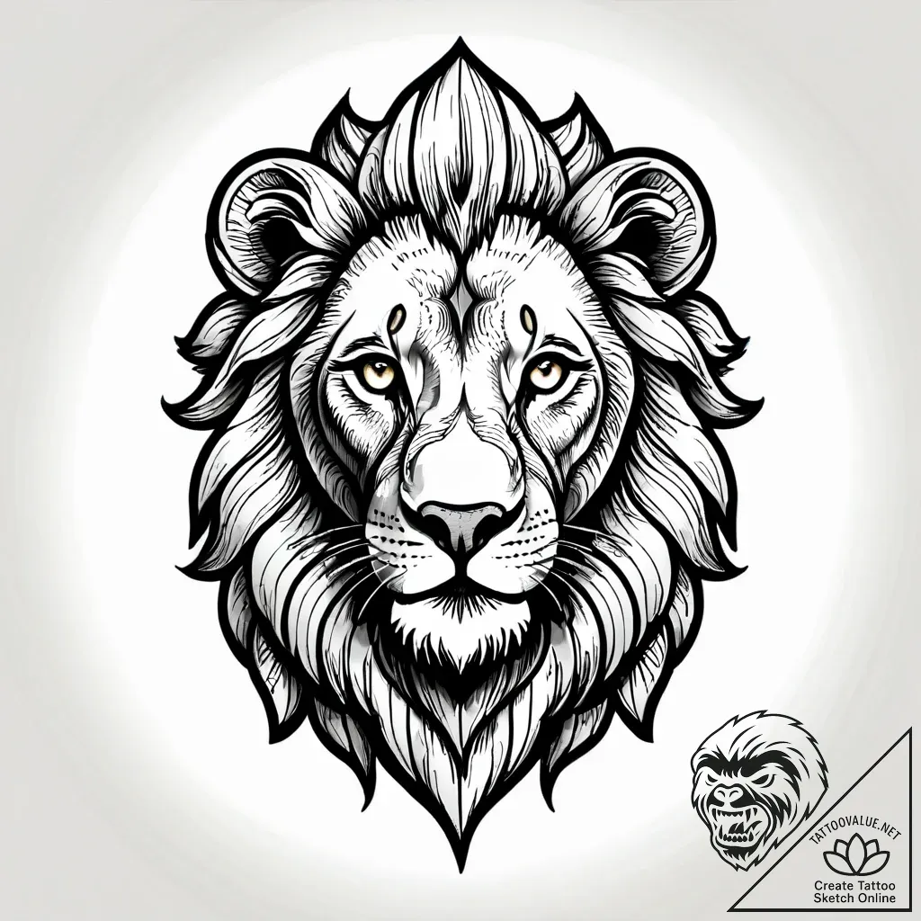 лев, artistic tattoo sketch, on a clean white... - style Jagger Old - tattoo sketch (19.11.2025 14:05)