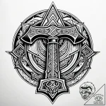 Tattoo sketch: a stylized anvil and hammer fo… – style Jaeger Simple – tattoo sketch (19.11.2025 17:25)