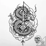 Spirit lantern flickering in void, tattoo dra… – style Jaeger Mini – tattoo sketch (19.11.2025 17:41)