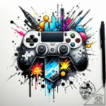 Tat tattoo sketch, gamer’s joystick glowing w… – style Jaeger Simple – tattoo sketch (19.11.2025 18:24)