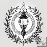 Spirit lantern flickering in void, tattoo fla… – style Jagger Old – tattoo sketch (19.11.2025 21:44)