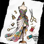 Tat tattoo sketch, fashion designer’s dress f… – style Flux Inscriptions – tattoo sketch (19.11.2025 22:05)
