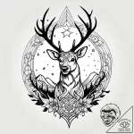 Tat tattoo sketch, celestial deer with glowin… – style Jagger Old – tattoo sketch (19.11.2025 23:05)