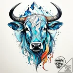 A dramatic shot of a glacier calving into the… – style Jaeger Simple – tattoo sketch (19.11.2025 23:44)