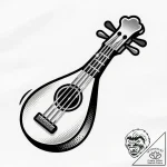 Lute with strings made of spider silk, tattoo… – style Flux Inscriptions – tattoo sketch (20.11.2025 00:45)