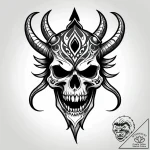 Tat tattoo sketch, skull masked with tribal w… – style Jagger Old – tattoo sketch (20.11.2025 03:05)