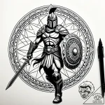 Tattoo design a spartan warrior’s silhouette… – style Jaeger Simple – tattoo sketch (20.11.2025 03:45)