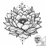 Tattoo design a blooming peony or lotus, larg… – style Jaeger Mini – tattoo sketch (20.11.2025 04:05)