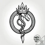 Night serpent crowned with thorns, artistic t… – style Jagger Old – tattoo sketch (20.11.2025 04:25)