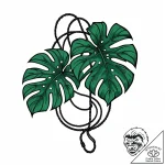 Tat tattoo sketch, deep green monstera leaf w… – style Jaeger Mini – tattoo sketch (20.11.2025 06:45)