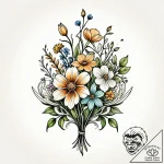 Tat tattoo sketch, wildflower bouquet painted… – style Jagger Old – tattoo sketch (20.11.2025 07:05)