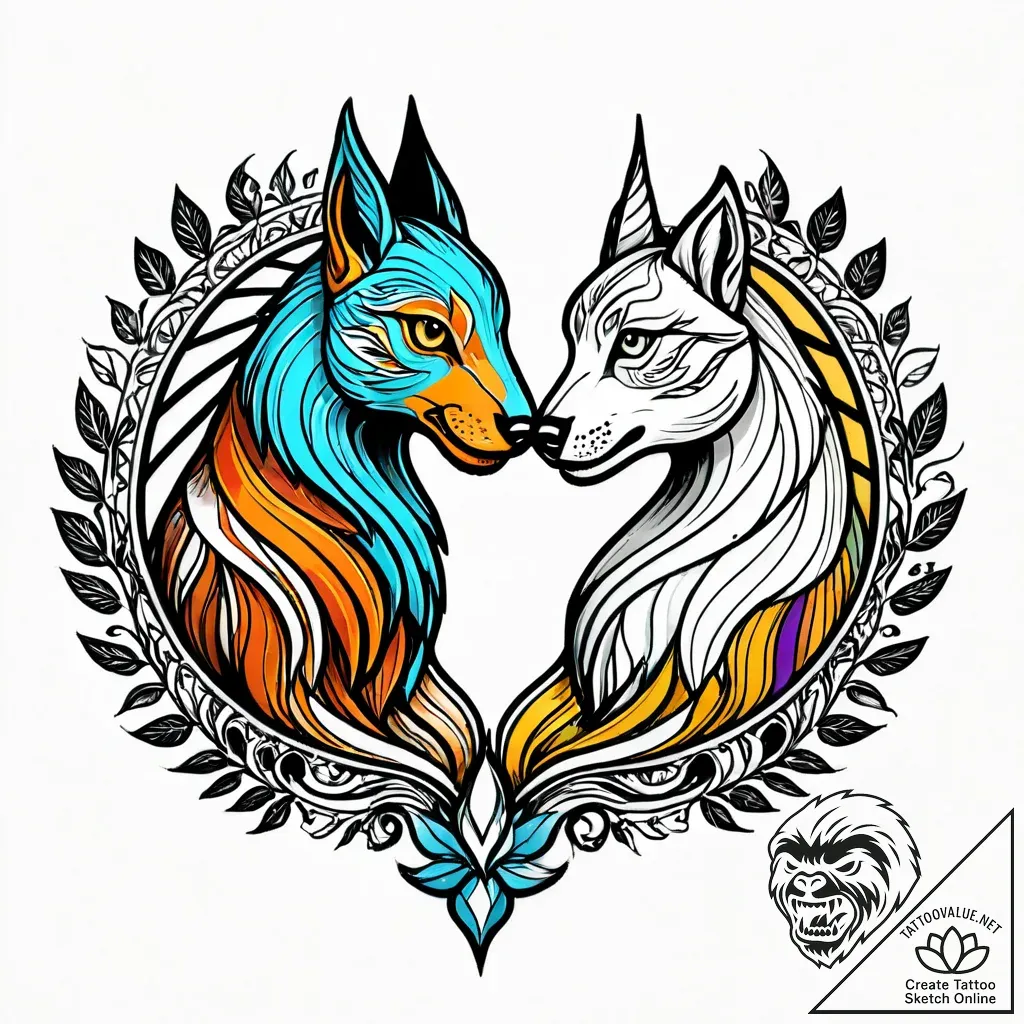 Tattoo sketch a stylized 'spirit animal' for... - style Jagger Old - tattoo sketch (20.11.2025 08:25)