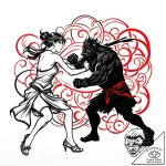 Tattoo sketch, grug and eep silhouette fighti… – style Jaeger Mini – tattoo sketch (20.11.2025 09:25)