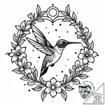 Tattoo sketch, thin line hummingbird hovering… – style Jaeger Mini – tattoo sketch (20.11.2025 10:45)