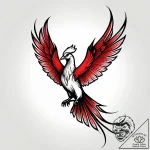 Tattoo sketch, phoenix in mid-flight with tra… – style Jagger Old – tattoo sketch (20.11.2025 12:25)