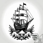 Wreck of a ship on the ocean floor, now a cor… – style Jagger Old – tattoo sketch (20.11.2025 13:45)