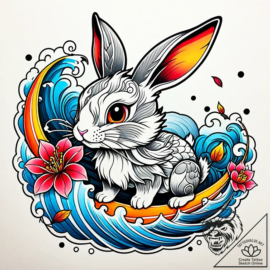 Tattoo sketch, thumper the rabbit with playfu... - style Jaeger Simple - tattoo sketch (20.11.2025 15:45)