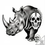 носорог, tattoo line art, chicano tattoo styl… – style Flux Inscriptions – tattoo sketch (20.11.2025 16:45)
