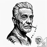 A hyperrealistic portrait of an elderly fishe… – style Jagger Old – tattoo sketch (20.11.2025 17:39)