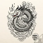 нота, concept art for tattoo, clean lines, cr… – style Jaeger Mini – tattoo sketch (20.11.2025 18:24)