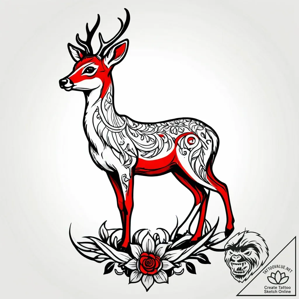 бэмби 2 (bambi ii, 2006), tattoo flash sheet... - style Jagger Old - tattoo sketch (20.11.2025 18:45)