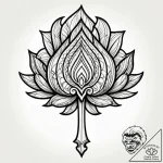 Hidden key beneath spectral bloom, tattoo fla… – style Jagger Old – tattoo sketch (20.11.2025 20:05)