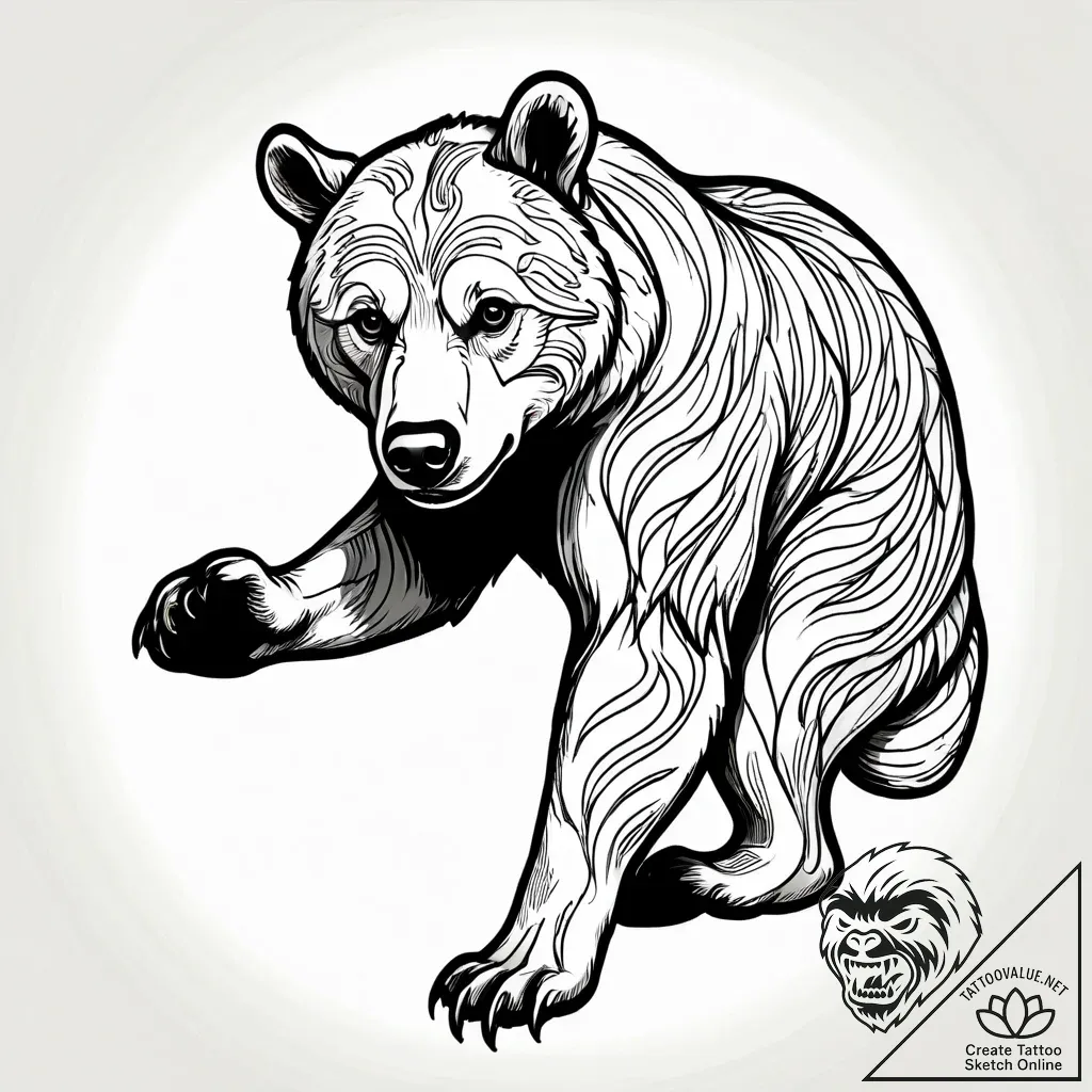 Tattoo sketch, brother bear running through f... - style Jagger Old - tattoo sketch (20.11.2025 21:25)