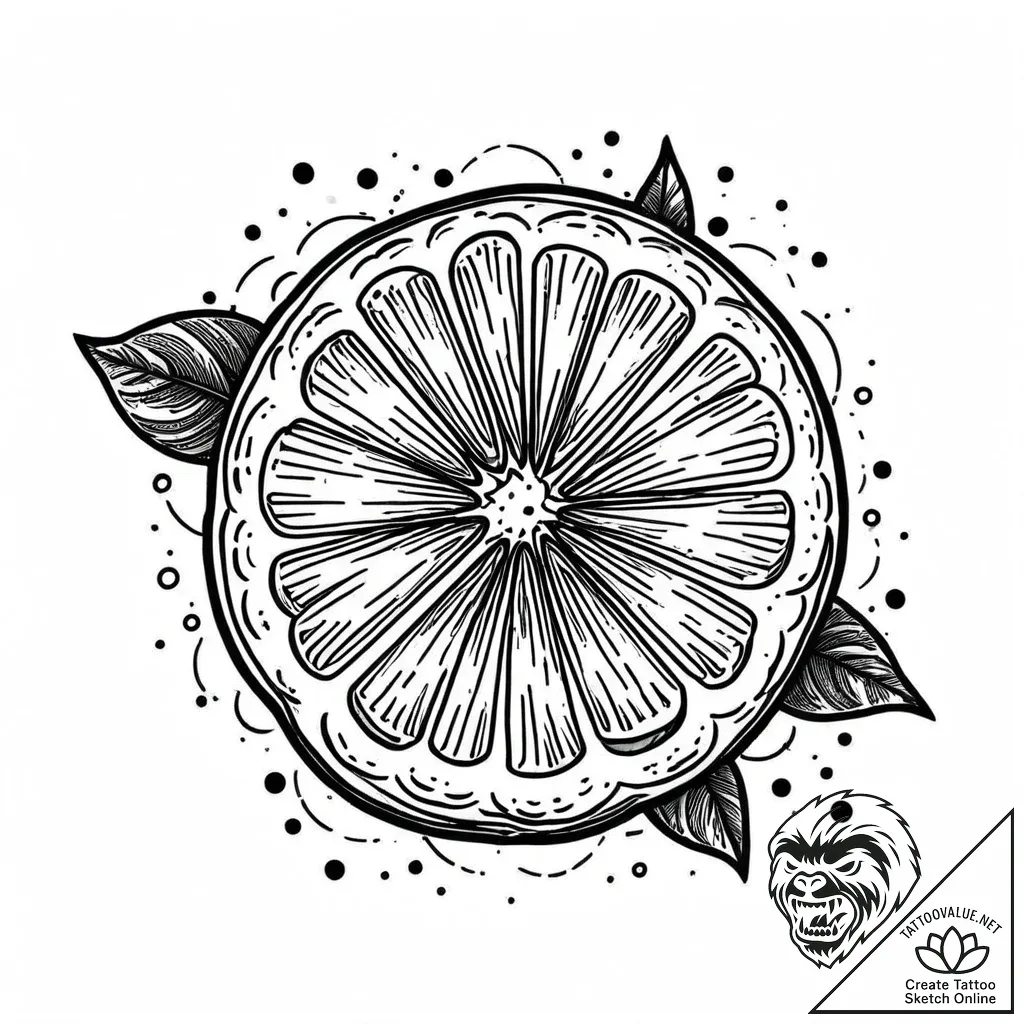 Lemon slice, simple and graphic, tattoo drawi... - style Jaeger Mini - tattoo sketch (20.11.2025 22:25)