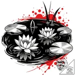 Tat tattoo sketch, peaceful lily pads floatin… – style Flux Inscriptions – tattoo sketch (20.11.2025 23:05)