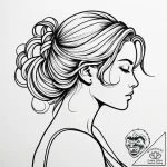 Tattoo design a virgo maiden’s profile hidden… – style Jaeger Simple – tattoo sketch (20.11.2025 23:25)