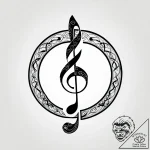 Tattoo sketch, treble clef formed from intert… – style Jagger Old – tattoo sketch (21.11.2025 00:05)