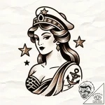 клеопатра, ink illustration for tattoo, old s… – style Flux Inscriptions – tattoo sketch (21.11.2025 01:45)