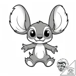 Tattoo sketch, stitch with large ears spread… – style Jaeger Mini – tattoo sketch (21.11.2025 02:24)