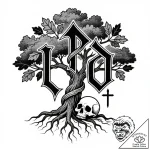 138. tattoo sketch: “ud” rune with elements o… – style Flux Inscriptions – tattoo sketch (21.11.2025 04:25)