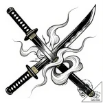 Tattoo sketch a katana or samurai sword pierc… – style Flux Inscriptions – tattoo sketch (21.11.2025 05:45)