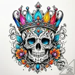 Decaying crown with fungal growth, tattoo lin… – style Jaeger Simple – tattoo sketch (21.11.2025 07:25)