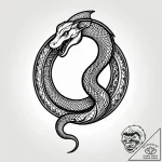Dark serpent through ancient arch, tattoo fla… – style Jagger Old – tattoo sketch (21.11.2025 08:05)