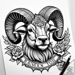 A powerful battering ram, historical,, tattoo… – style Jaeger Simple – tattoo sketch (21.11.2025 08:44)