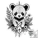 Tattoo sketch, koda playful cub with forest f… – style Jaeger Mini – tattoo sketch (21.11.2025 09:04)