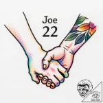 Tattoo sketch, joe and 22 holding hands, emot… – style Flux Inscriptions – tattoo sketch (21.11.2025 09:45)