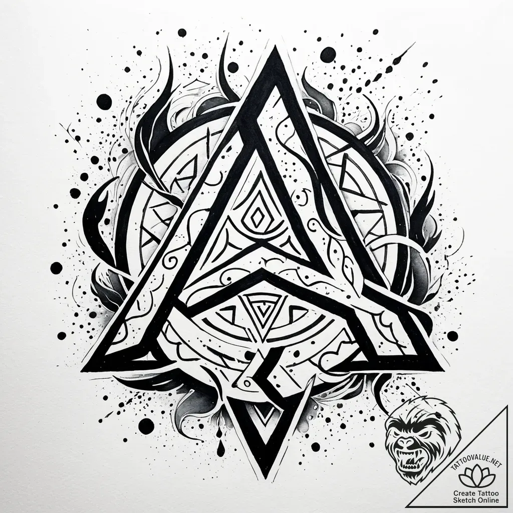 135. tattoo sketch: "klad" rune surrounded by... - style Jaeger Simple - tattoo sketch (21.11.2025 10:05)