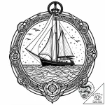 Yacht, sleek and modern, sinking in a perfect… – style Jaeger Mini – tattoo sketch (21.11.2025 10:24)