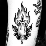Tat tattoo sketch, ornate candle with drippin… – style Flux Inscriptions – tattoo sketch (21.11.2025 11:05)