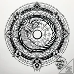 Tat tattoo sketch, dragon form nimona coiled… – style Jaeger Simple – tattoo sketch (21.11.2025 11:24)