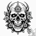 Tat tattoo sketch, cybernetic skull with led… – style Jagger Old – tattoo sketch (21.11.2025 12:05)