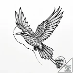 Tattoo sketch, minimalistic bird in flight wi… – style Jaeger Mini – tattoo sketch (21.11.2025 13:05)
