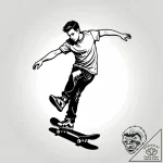 Tat tattoo sketch, skateboarder in mid-air si… – style Jagger Old – tattoo sketch (21.11.2025 14:45)